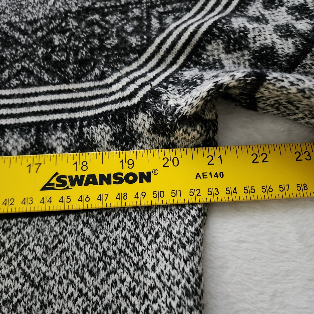 H&M Fair Isle Crewneck Sweater Mens Large Cream Black Wool Blend‎ Knit Geometric - Picture 10 of 12